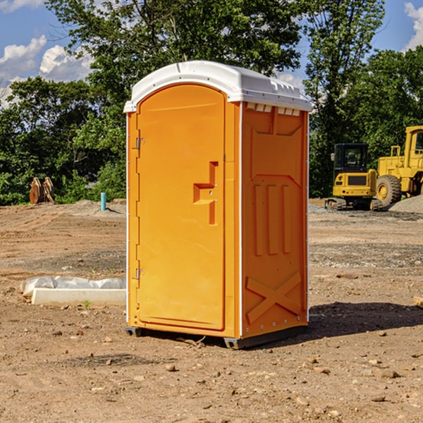 how often are the portable restrooms cleaned and serviced during a rental period in Locke MI